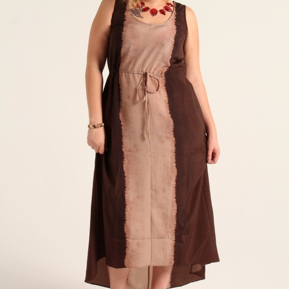 Queen Collection Maxi Day Dress with Waist Tie